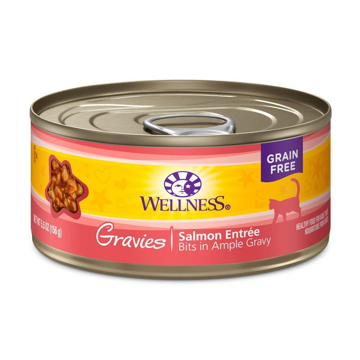 Wellness Complete Health Gravies Salmon Entrée Grain-Free Canned Cat Food, 3oz - Happy Hoomans