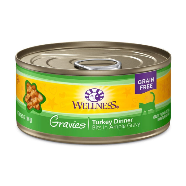 Wellness Complete Health Gravies Turkey Dinner Grain-Free Canned Cat Food, 3oz - Happy Hoomans