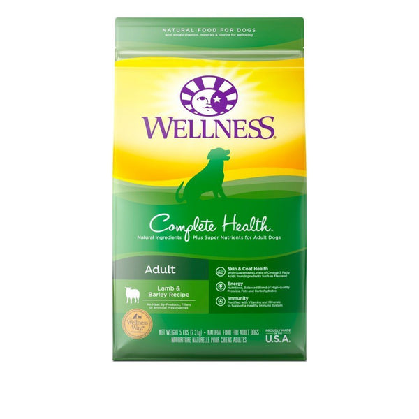 Wellness Complete Health Lamb & Barley Dry Dog Food (2 Sizes) - Happy Hoomans