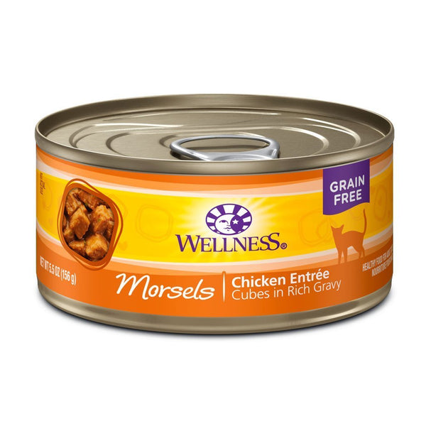 Wellness Complete Health Morsels Chicken Entrée Grain-Free Canned Cat Food, 5.5oz - Happy Hoomans