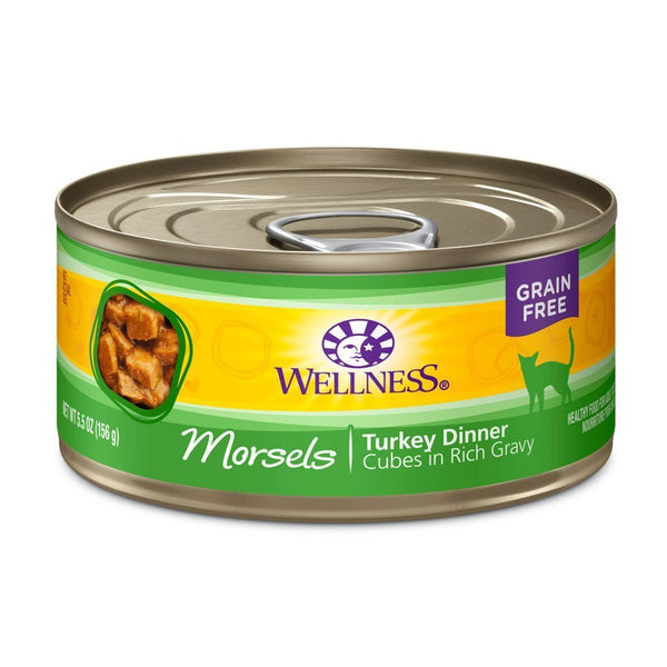 Wellness Complete Health Morsels Turkey Dinner Grain-Free Canned Cat Food, 5.5oz - Happy Hoomans