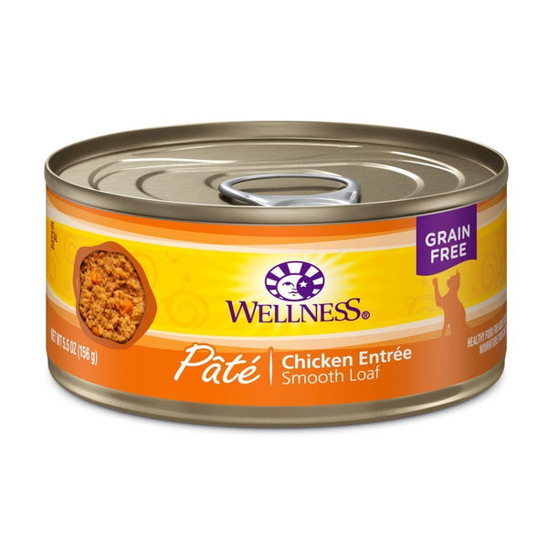 Wellness Complete Health Pate Chicken Entrée Grain-Free Canned Cat Food, 5.5oz - Happy Hoomans