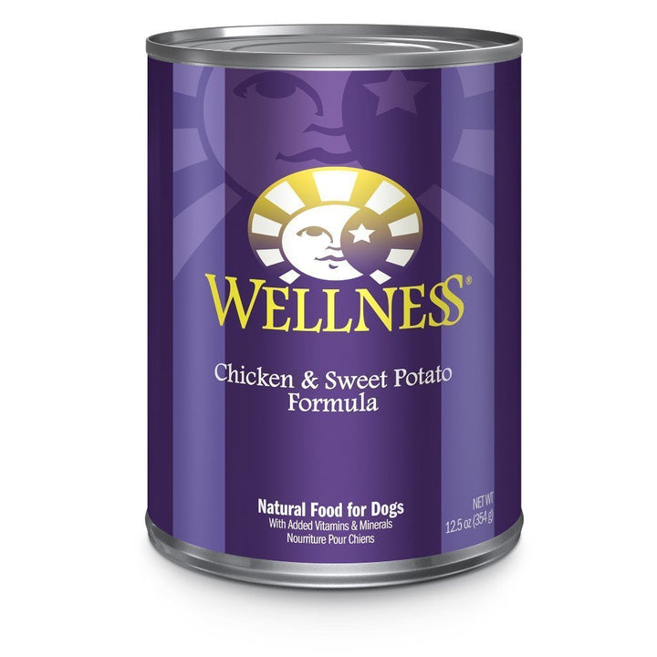 Wellness Complete Health Pate Chicken & Sweet Potato Formula Wet Dog Food, 354g - Happy Hoomans