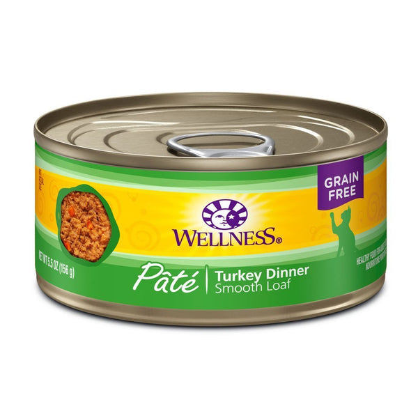 Wellness Complete Health Pate Turkey Dinner Grain-Free Canned Cat Food, 5.5oz - Happy Hoomans