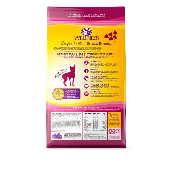 Wellness Complete Health Small Breed Adult Turkey Recipe Dry Dog Food (2 Sizes) - Happy Hoomans