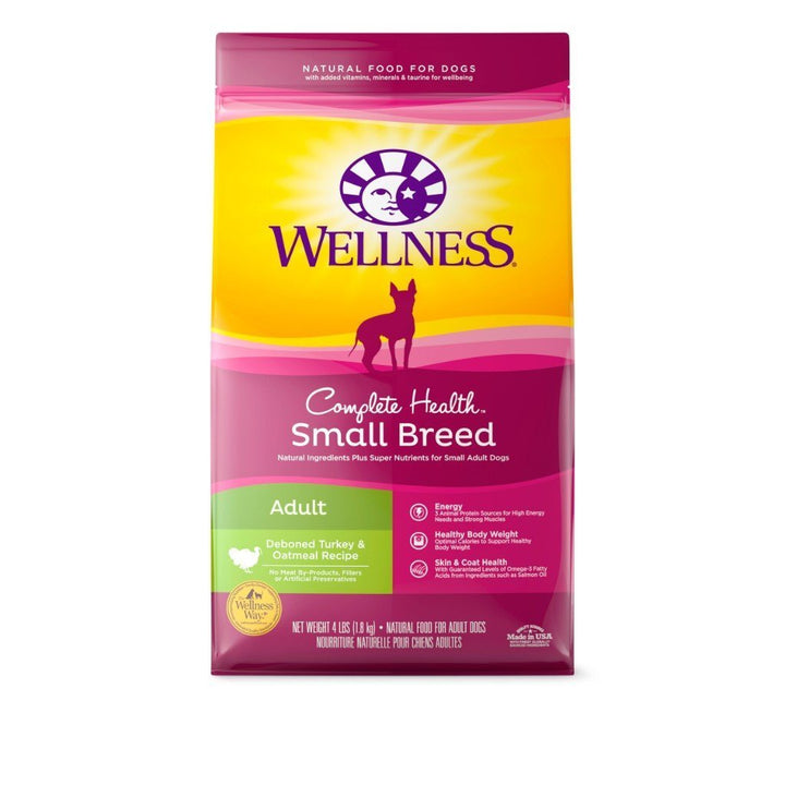 Wellness Complete Health Small Breed Adult Turkey Recipe Dry Dog Food (2 Sizes) - Happy Hoomans