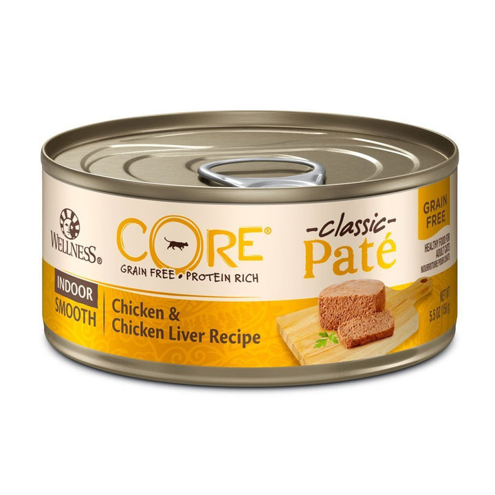 Wellness CORE Classic Pate Indoor Chicken & Chicken Liver Canned Cat Food, 5.5oz - Happy Hoomans