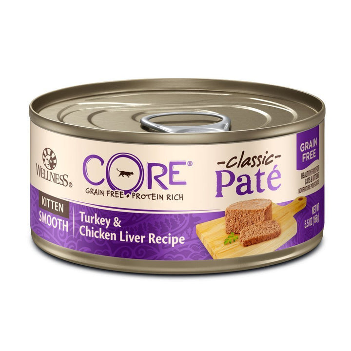 Wellness CORE Classic Pate Kitten Chicken & Turkey Canned Cat Food, 5.5oz - Happy Hoomans