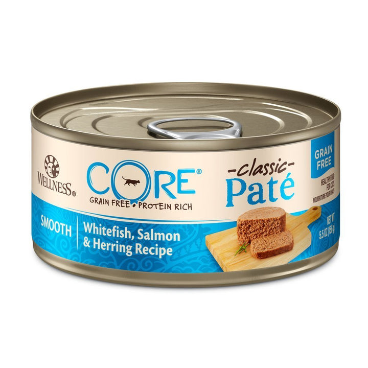 Wellness CORE Classic Pate Whitefish, Salmon & Herring Canned Cat Food, 5.5oz - Happy Hoomans