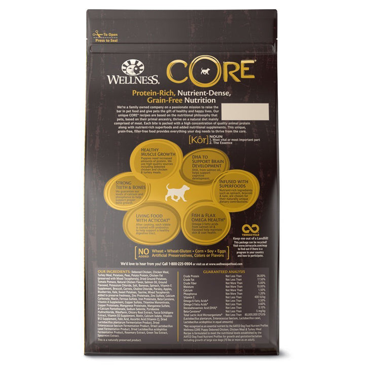 Wellness Core Grain-Free Puppy Formula Dry Dog Food (3 Sizes) - Happy Hoomans