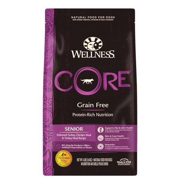 Wellness Core Grain-Free Small Breed Senior Recipe Dry Dog Food (3 Sizes) - Happy Hoomans