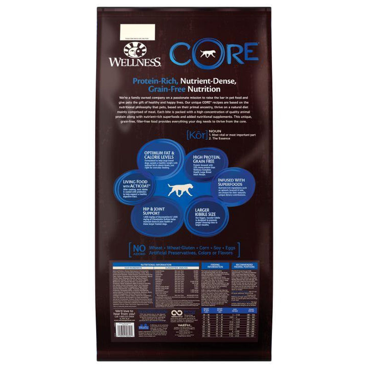 Wellness CORE Large Breed Adult Dry Dog Food, 13.6kg - Happy Hoomans