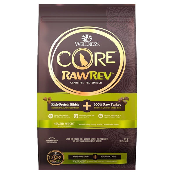 Wellness CORE RawRev Healthy Weight Formula Adult Dry Dog Food (3 Sizes) - Happy Hoomans