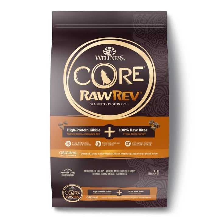 Wellness CORE RawRev Original Formula Adult Dry Dog Food (3 Sizes) - Happy Hoomans