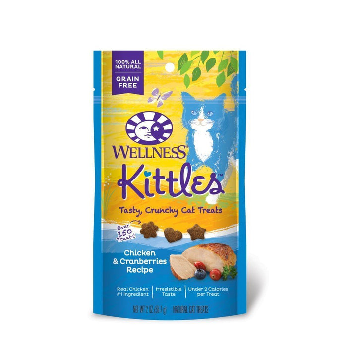 Wellness Kittles Chicken & Cranberries Grain-Free Crunchy Cat Treats, 2oz - Happy Hoomans
