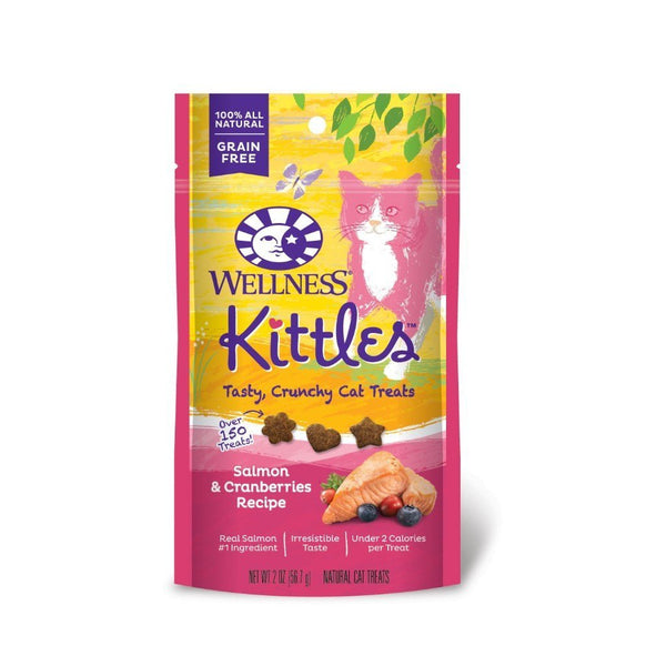 Wellness Kittles Salmon & Cranberries Grain-Free Crunchy Cat Treats, 2oz - Happy Hoomans