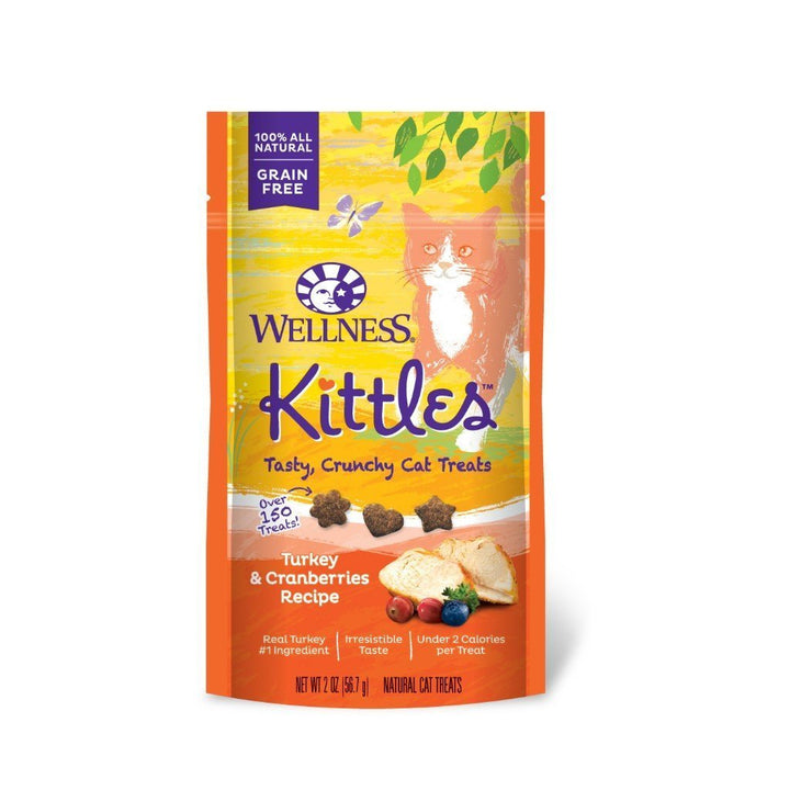 Wellness Kittles Turkey & Cranberries Grain-Free Crunchy Cat Treats, 2oz - Happy Hoomans