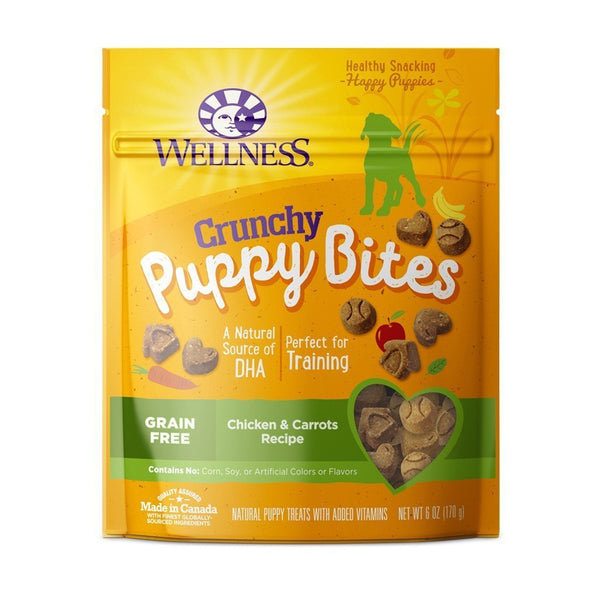 Wellness Puppy Bites Chicken & Carrots Grain-Free Crunchy Dog Treats, 170g - Happy Hoomans