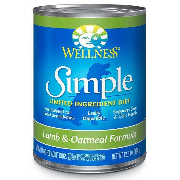Wellness Simple Lamb & Oatmeal Recipe Canned Dog Food, 354g - Happy Hoomans
