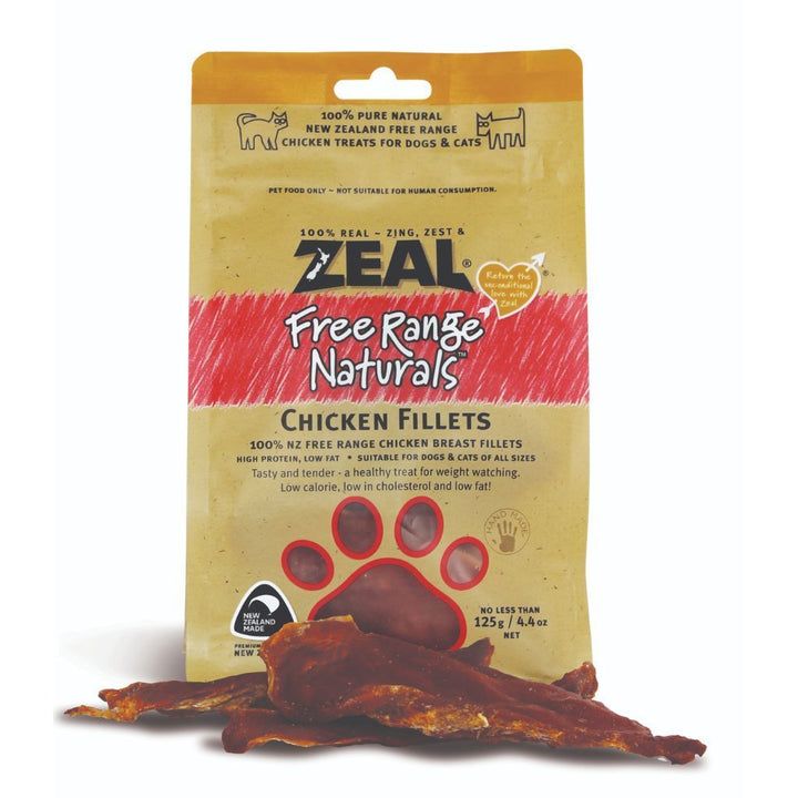 Zeal Free Range Naturals Chicken Fillets Air-Dried Pet Treats, 125g - Happy Hoomans