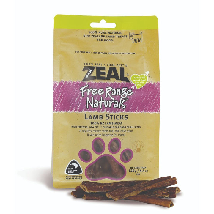 Zeal Free Range Naturals Lamb Sticks Air-Dried Dog Treats, 125g - Happy Hoomans