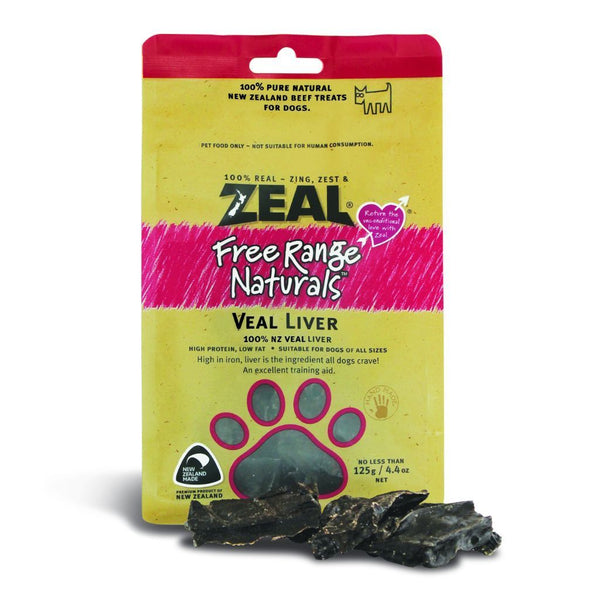 Zeal Free Range Naturals Veal Liver Air-Dried Dog Treats, 125g - Happy Hoomans