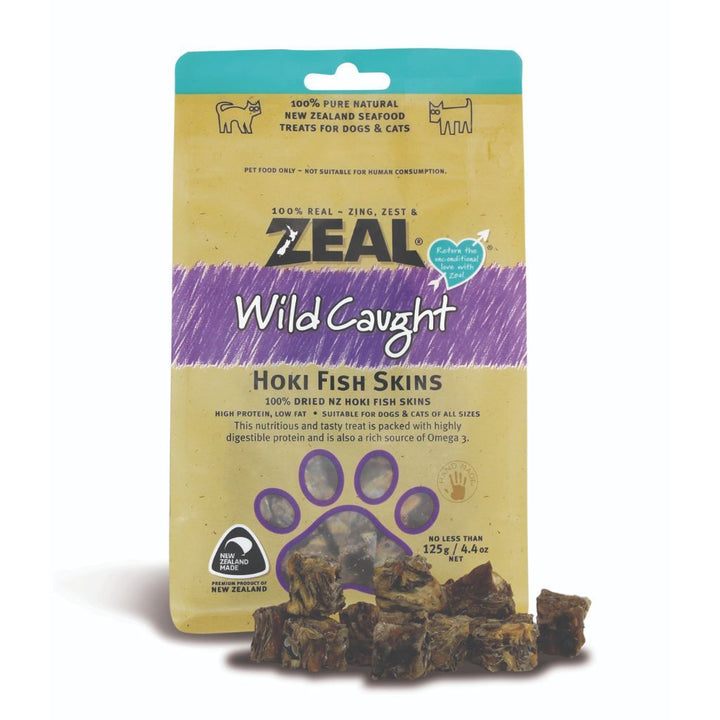 Zeal Wild Caught Hoki Fish Skins Air-Dried Pet Treats, 125g - Happy Hoomans